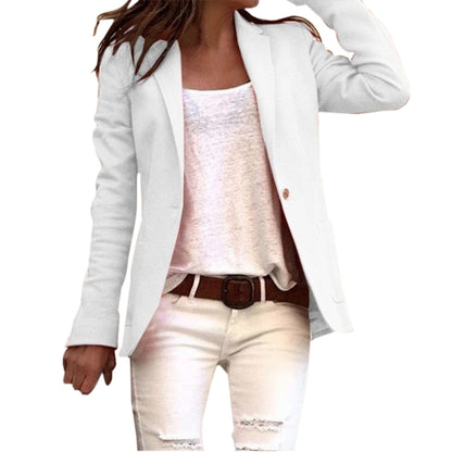 Damen Blazer – Slim Fit – Luxusstoff – Taillierte Passform – Ein-Knopf Design