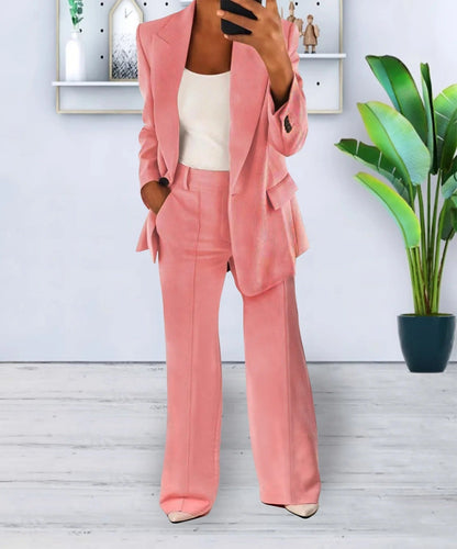 Damen Blazer – Taillierte Passform – Ein-Knopf – Klassisches Revers – Flap-Taschen