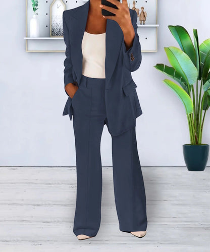 Damen Blazer – Taillierte Passform – Ein-Knopf – Klassisches Revers – Flap-Taschen