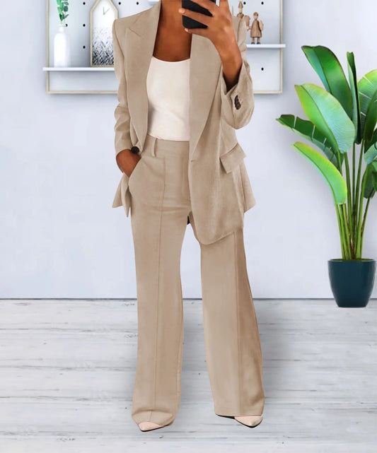 Damen Blazer – Taillierte Passform – Ein-Knopf – Klassisches Revers – Flap-Taschen
