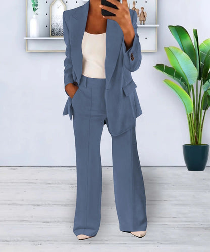 Damen Blazer – Taillierte Passform – Ein-Knopf – Klassisches Revers – Flap-Taschen