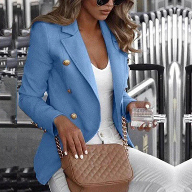 Damen Blazer – Taillierter Schnitt – Zweireiher – Goldknöpfe – Strukturierter Look