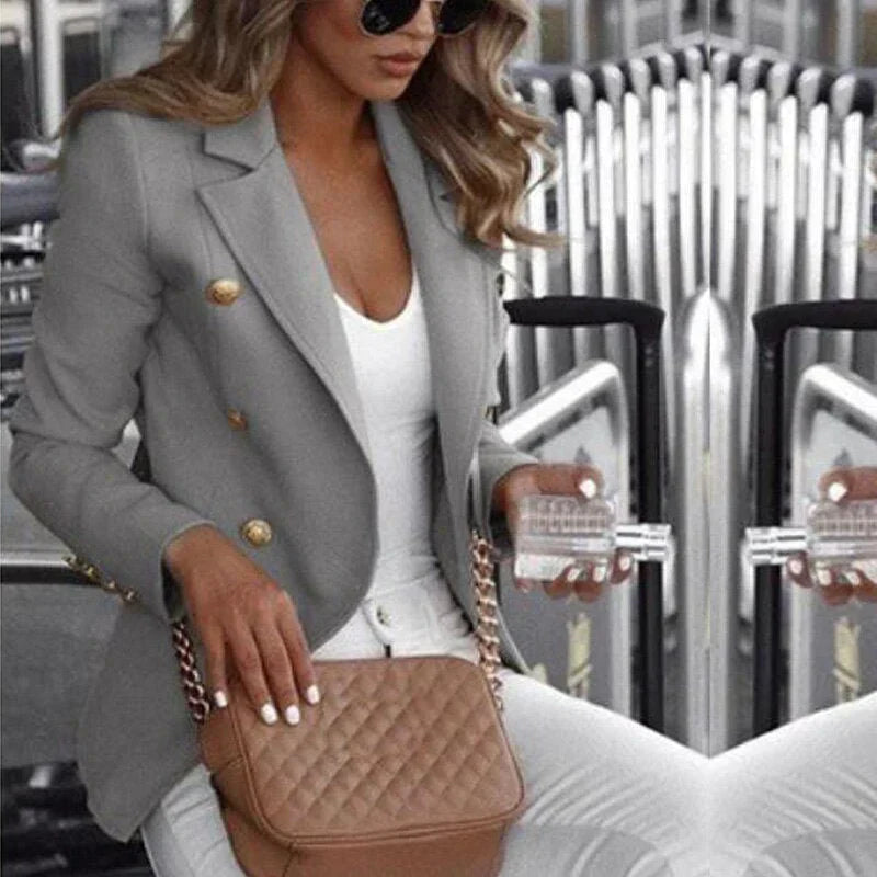 Damen Blazer – Taillierter Schnitt – Zweireiher – Goldknöpfe – Strukturierter Look