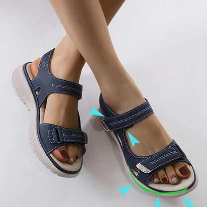 Damen Sandalen – Verstellbare Riemen – Ergonomisches Fußbett – Rutschfeste Sohle