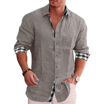 Herren Hemd – Tailored Fit – Langarm – Atmungsaktive Naturfasern – Karodetails