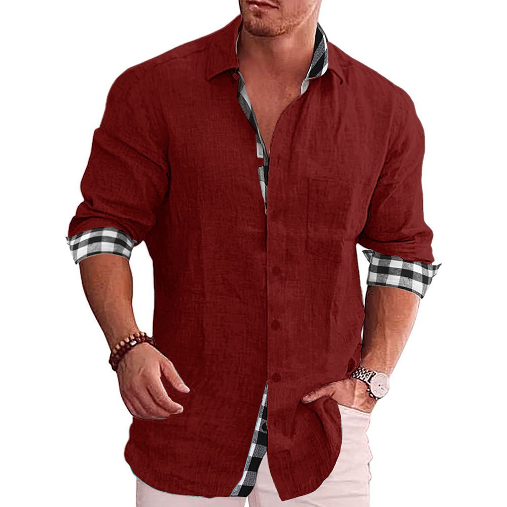 Herren Hemd – Tailored Fit – Langarm – Atmungsaktive Naturfasern – Karodetails