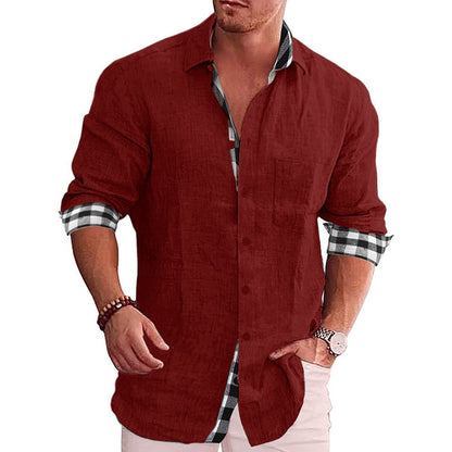 Herren Hemd – Tailored Fit – Langarm – Atmungsaktive Naturfasern – Karodetails